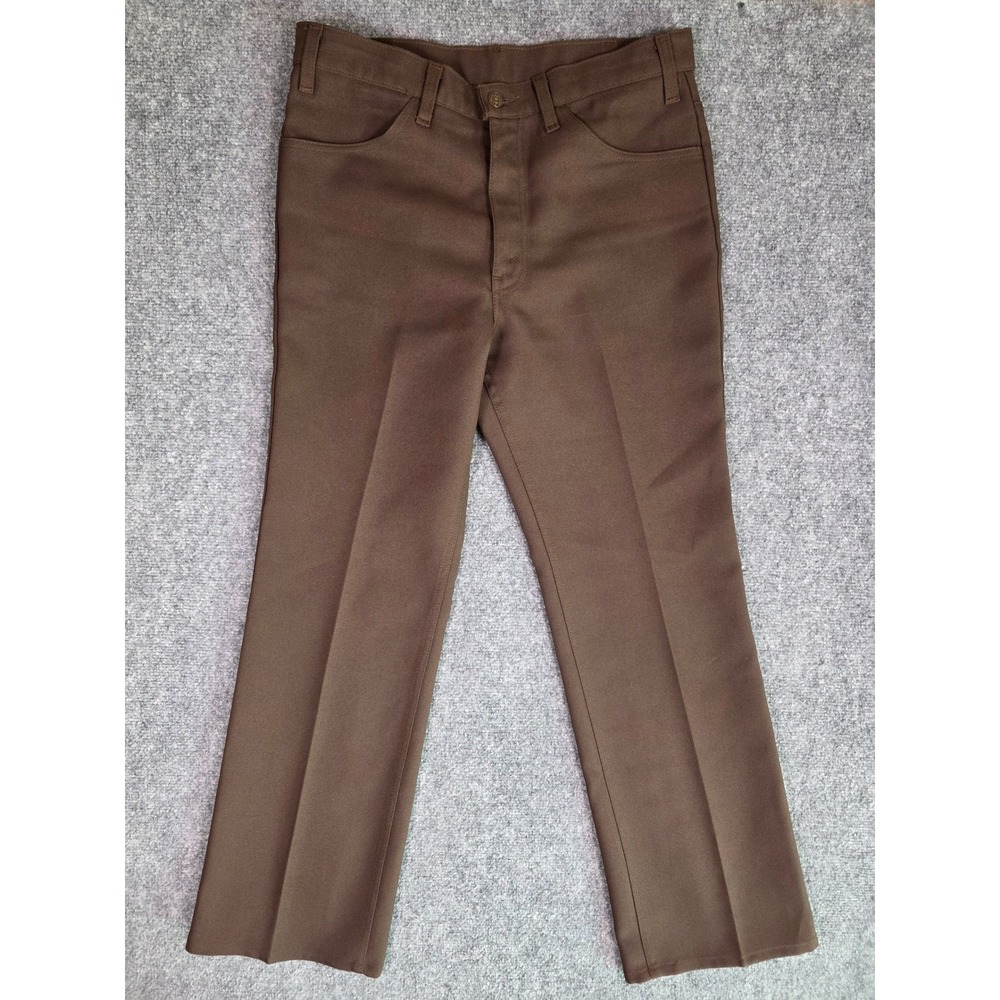 Levi's Action Slacks Mens 35x31 Brown Sta-Prest Vintage Straight Leg Trousers
